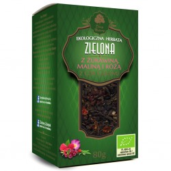 Herbata Zielona Z Żurawiną, Maliną I Różą Eko 80g Dary Natury