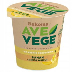 Ave Vege Roślinny Produkt Kokosowy Banan Wanilia 150g Bakoma